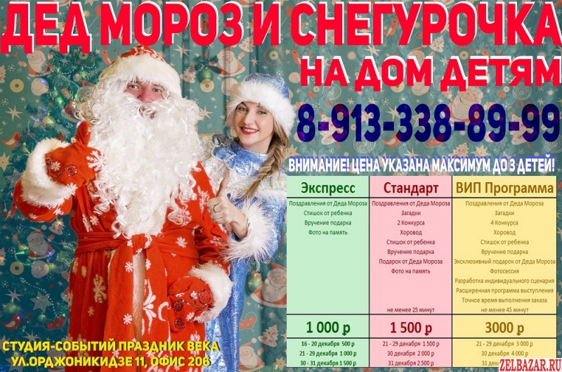 Дед Мороз и Снегурочка на Дом детям,  на корпоратив,  на праздник