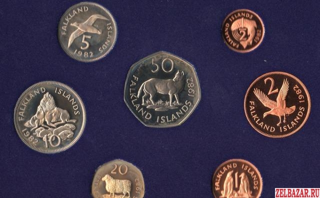 Набор 7 монет 1982 г Животные Фолклендские острова