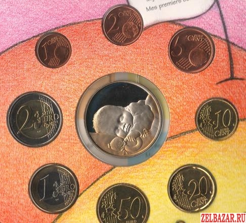 Набор Евро 8 монет 2003 г.  + жетон Ребёнок Бельгия